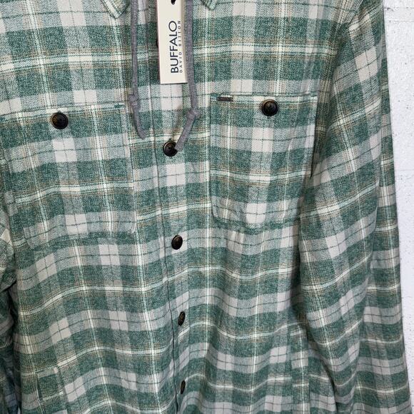Buffalo David Bitton Men's Jakeim Plaid Hoodie Shacket forest green Large $99 - Picture 4 of 7